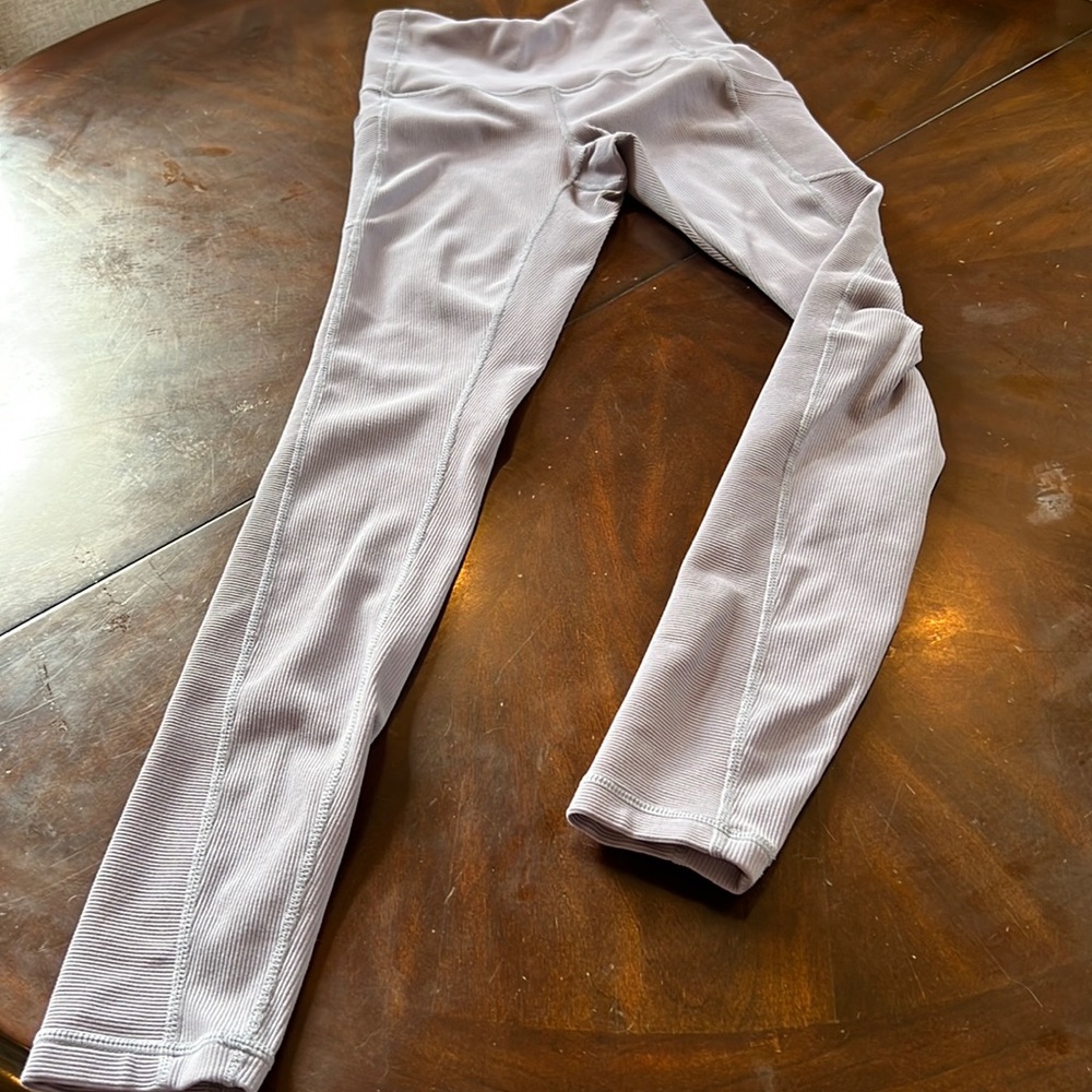 Zella lavender ankle leggings, ribbed, XS